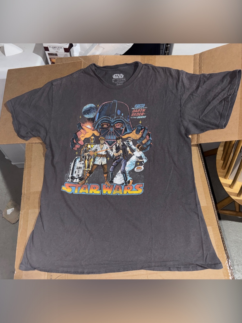 Star Wars Retro Logo & Characters Graphic Tee - Charcoal